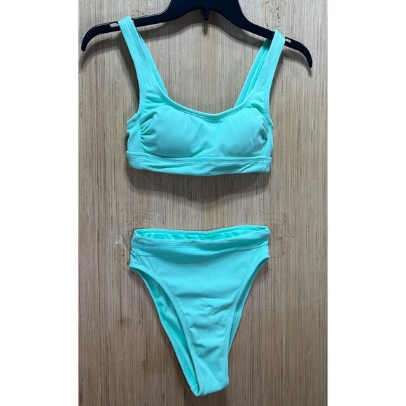 Stoney Clover Ln - Women's High-Waisted Two Piece Bikini In Light - Green - XXS - Picture 16 of 16